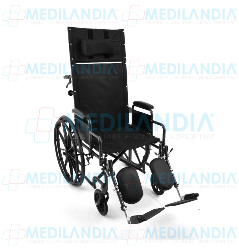 Silla de ruedas con respaldo largo reclinable descansa brazos cortos desmontables y eleva piernas - Silla de ruedas - EM - MEDILANDIA | Tienda de productos y equipos médicos de calidad en México | Soluciones profesionales para clínicas, hospitales y consultorios.