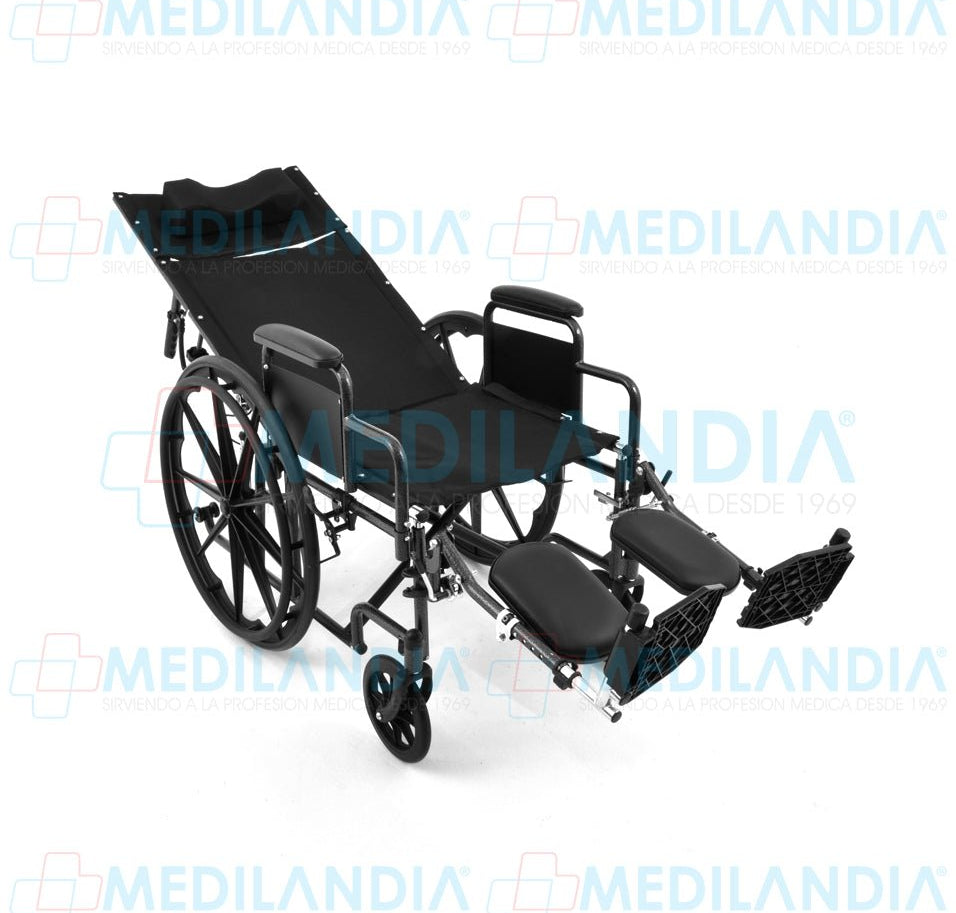 Silla de ruedas con respaldo largo reclinable descansa brazos cortos desmontables y eleva piernas - Silla de ruedas - EM - MEDILANDIA | Tienda de productos y equipos médicos de calidad en México | Soluciones profesionales para clínicas, hospitales y consultorios.