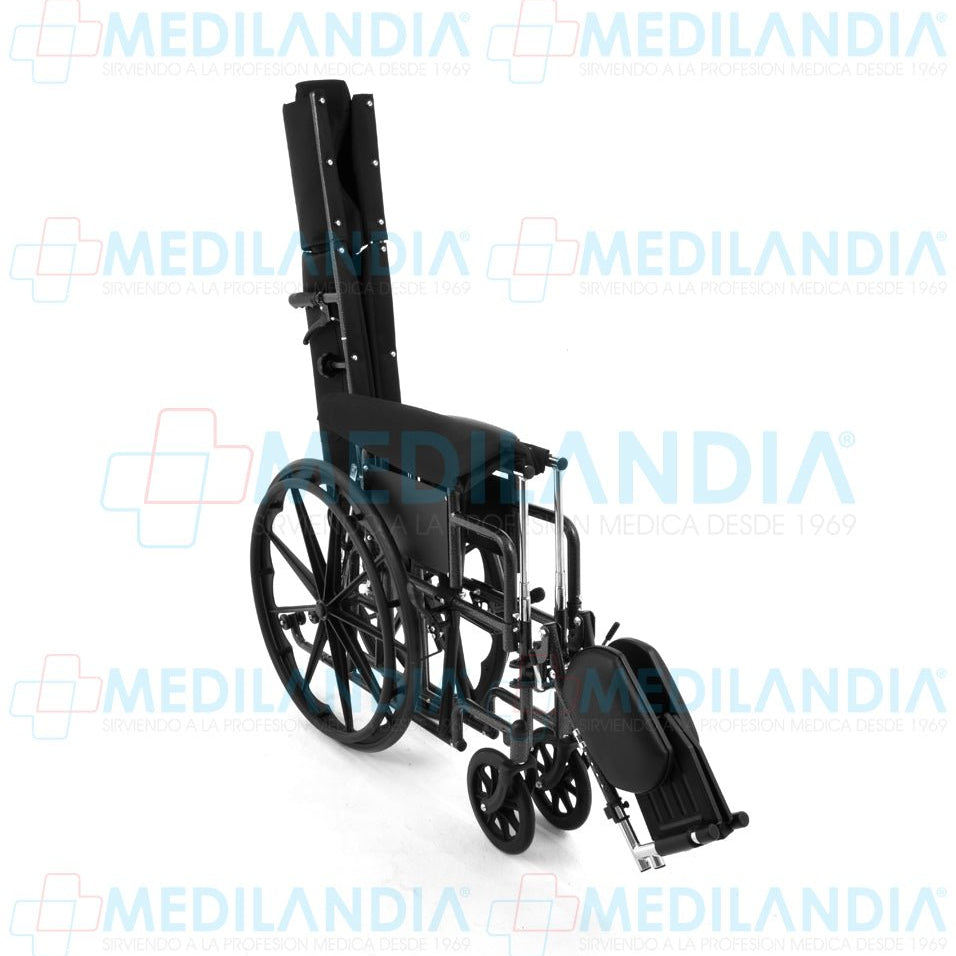 Silla de ruedas con respaldo largo reclinable descansa brazos cortos desmontables y eleva piernas - Silla de ruedas - EM - MEDILANDIA | Tienda de productos y equipos médicos de calidad en México | Soluciones profesionales para clínicas, hospitales y consultorios.