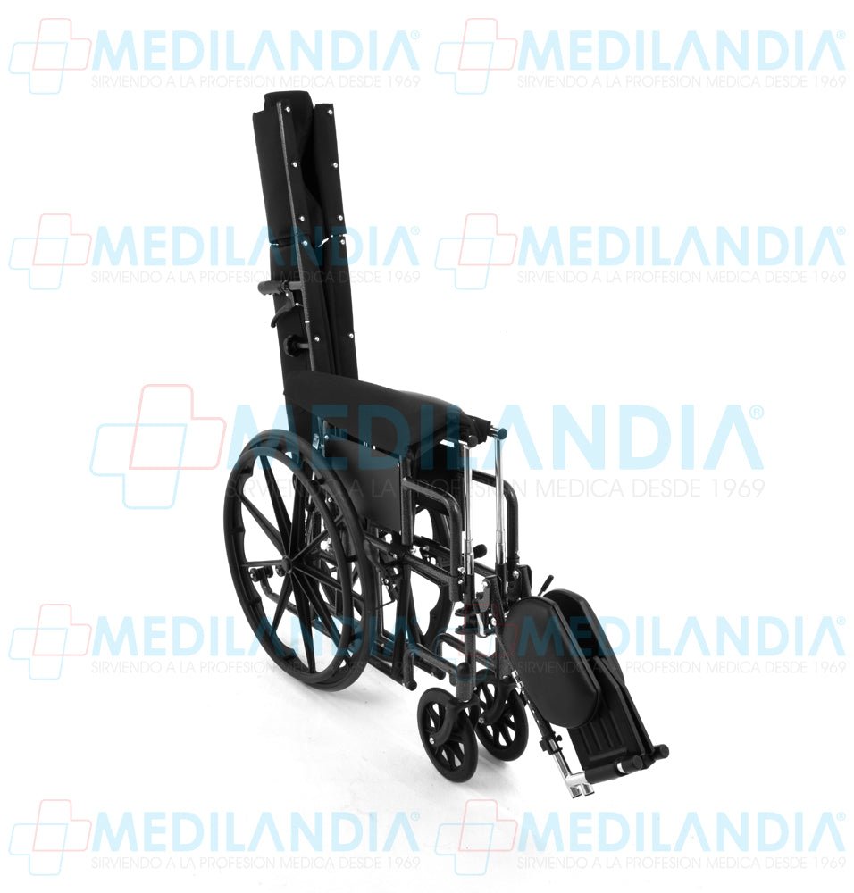 Silla de ruedas con respaldo largo reclinable descansa brazos cortos desmontables y eleva piernas - Silla de ruedas - EM - MEDILANDIA | Tienda de productos y equipos médicos de calidad en México | Soluciones profesionales para clínicas, hospitales y consultorios.