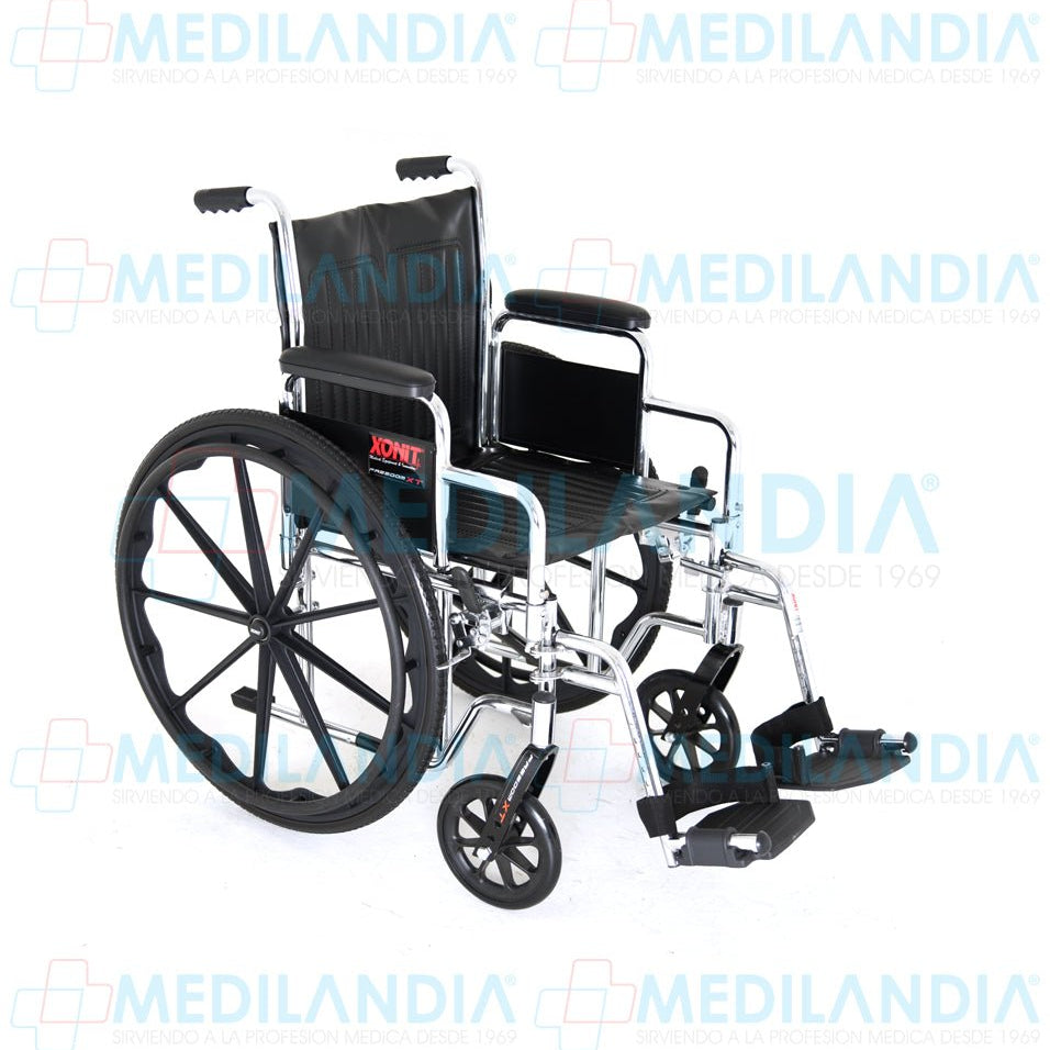 Silla de ruedas cromada de lujo, con descansa pies desmontables y descansa brazos corto desmontables - Silla de ruedas - XONIT - MEDILANDIA | Tienda de productos médicos