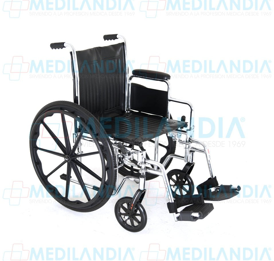 Silla de ruedas cromada de lujo, con descansa pies desmontables y descansa brazos corto desmontables - Silla de ruedas - XONIT - MEDILANDIA | Tienda de productos médicos