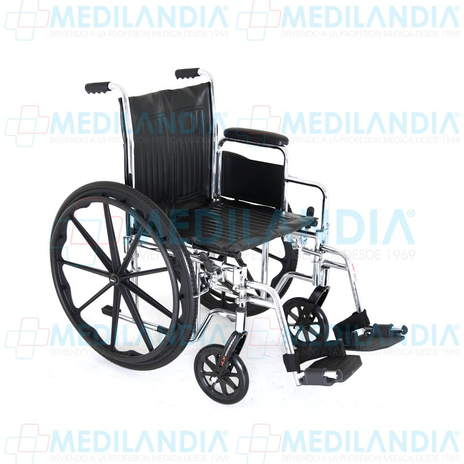 Silla de ruedas cromada de lujo, con descansa pies desmontables y descansa brazos corto desmontables - Silla de ruedas - XONIT - MEDILANDIA | Tienda de productos médicos