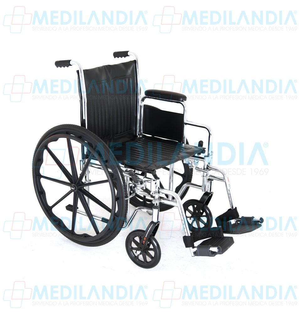 Silla de ruedas cromada de lujo, con descansa pies desmontables y descansa brazos corto desmontables - Silla de ruedas - XONIT - MEDILANDIA | Tienda de productos médicos