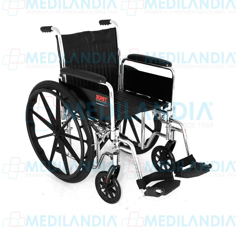 Silla de ruedas cromada de lujo, con descansa pies desmontables y descansa brazos largo desmontables - Silla de ruedas - XONIT - MEDILANDIA | Tienda de productos médicos