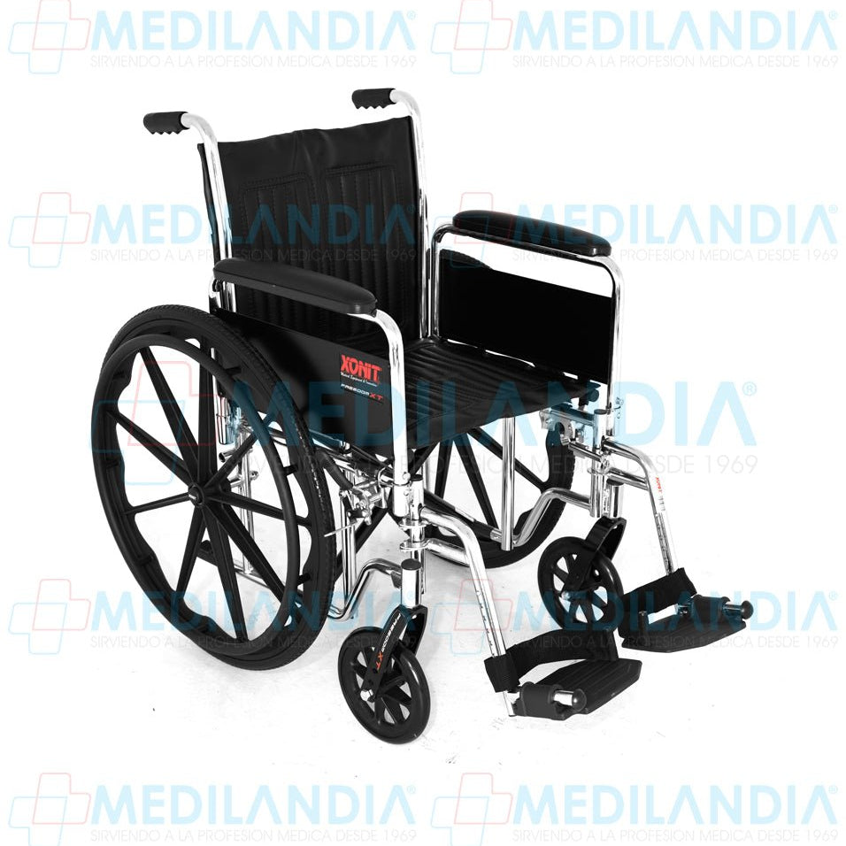 Silla de ruedas cromada de lujo, con descansa pies desmontables y descansa brazos largo desmontables - Silla de ruedas - XONIT - MEDILANDIA | Tienda de productos médicos