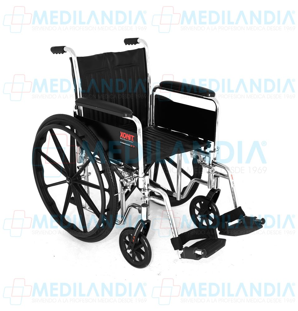Silla de ruedas cromada de lujo, con descansa pies desmontables y descansa brazos largo desmontables - Silla de ruedas - XONIT - MEDILANDIA | Tienda de productos médicos