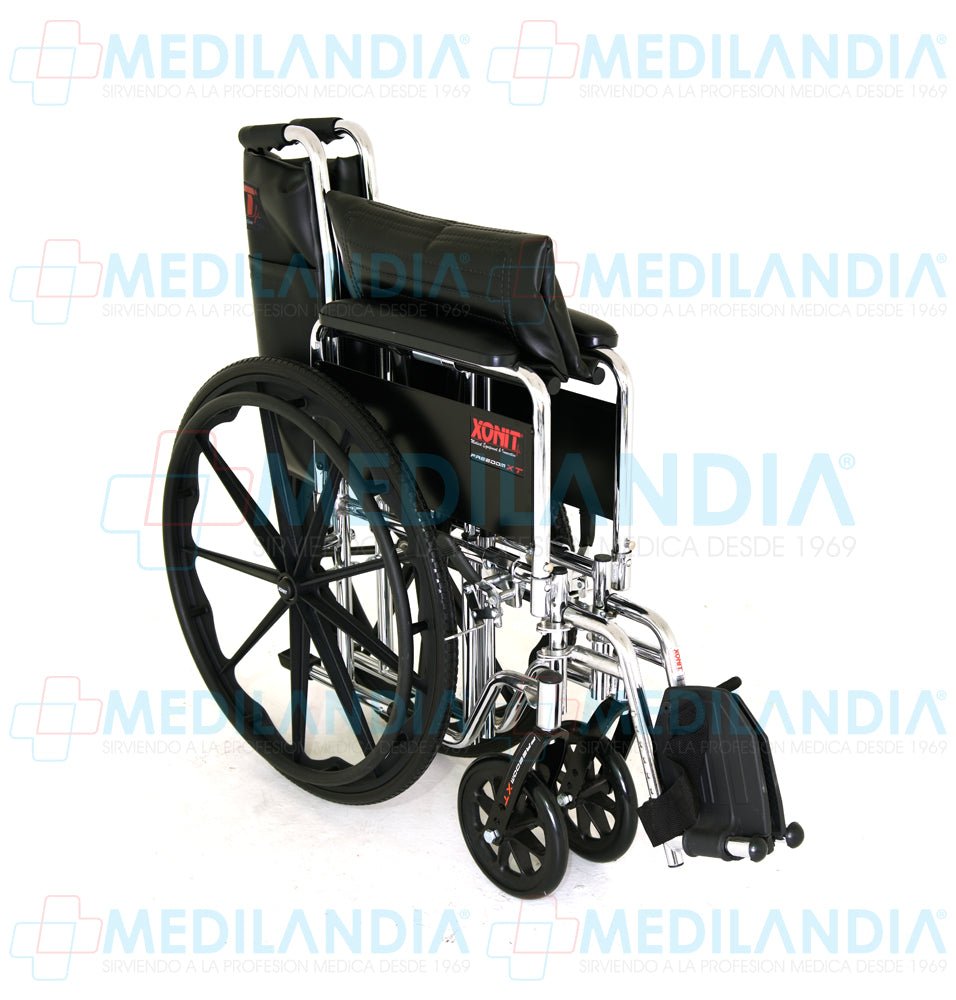 Silla de ruedas cromada de lujo, con descansa pies desmontables y descansa brazos largo desmontables - Silla de ruedas - XONIT - MEDILANDIA | Tienda de productos médicos