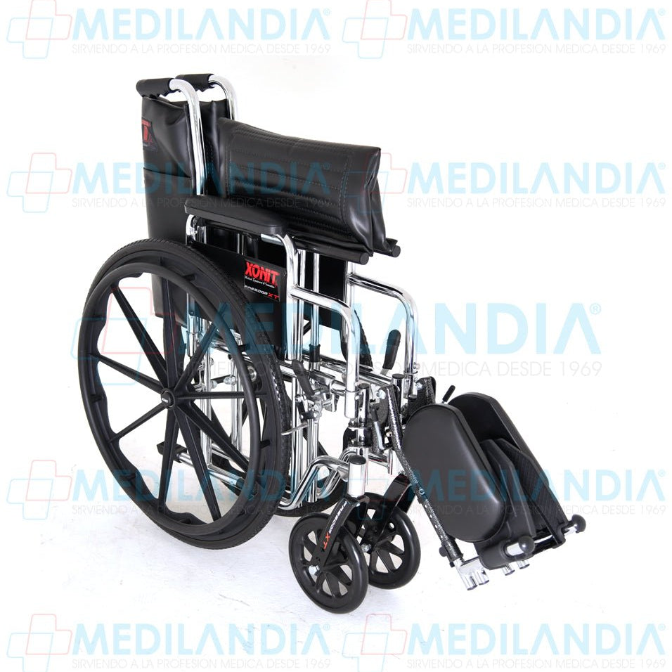 Silla de ruedas cromada de lujo, con elevadas piernas y descansa brazos corto desmontables - Silla de ruedas - XONIT - MEDILANDIA | Tienda de productos médicos