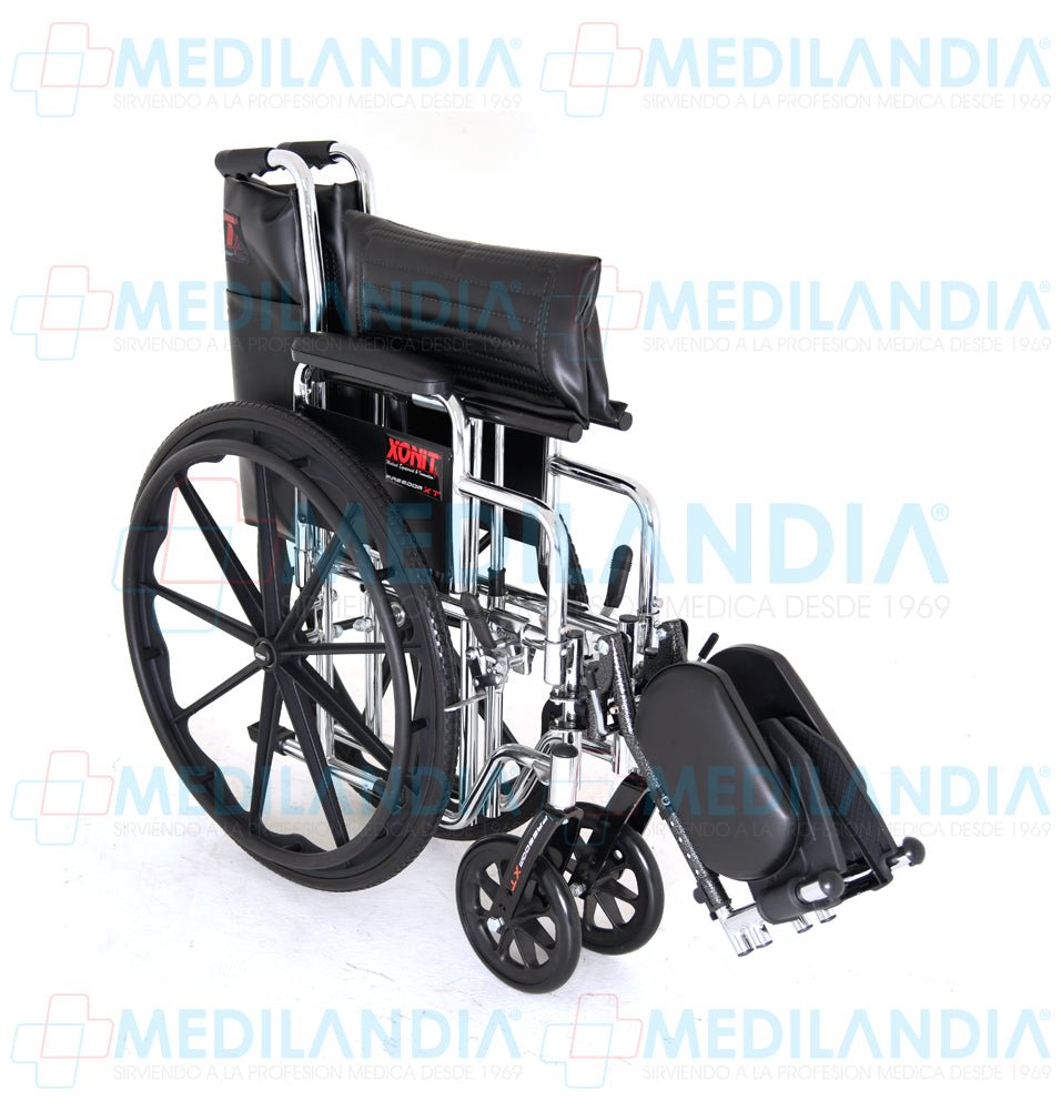Silla de ruedas cromada de lujo, con elevadas piernas y descansa brazos corto desmontables - Silla de ruedas - XONIT - MEDILANDIA | Tienda de productos médicos