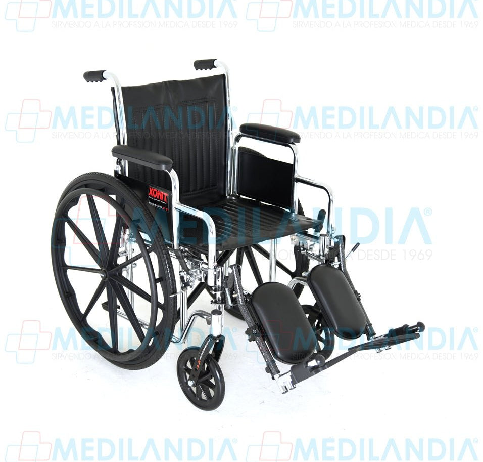 Silla de ruedas cromada de lujo, con elevadas piernas y descansa brazos corto desmontables - Silla de ruedas - XONIT - MEDILANDIA | Tienda de productos médicos