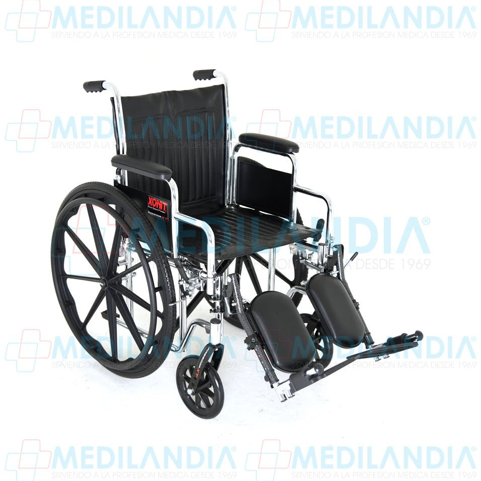 Silla de ruedas cromada de lujo, con elevadas piernas y descansa brazos corto desmontables - Silla de ruedas - XONIT - MEDILANDIA | Tienda de productos médicos