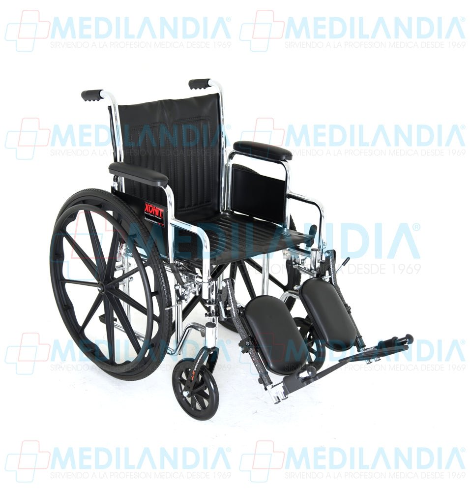 Silla de ruedas cromada de lujo, con elevadas piernas y descansa brazos corto desmontables - Silla de ruedas - XONIT - MEDILANDIA | Tienda de productos médicos