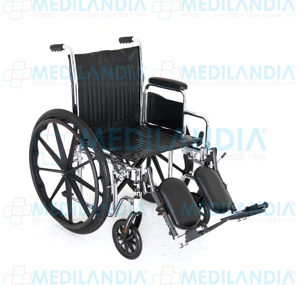 Silla de ruedas cromada de lujo, con elevadas piernas y descansa brazos corto desmontables - Silla de ruedas - XONIT - MEDILANDIA | Tienda de productos médicos