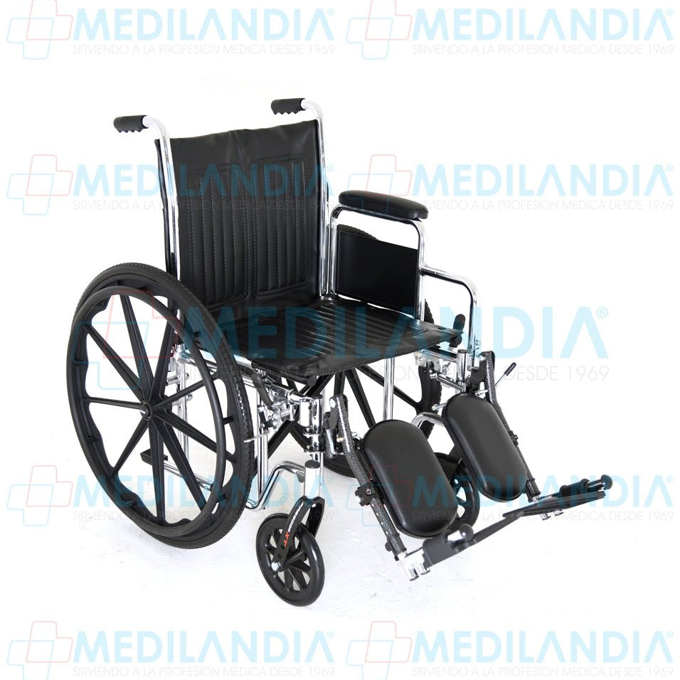 Silla de ruedas cromada de lujo, con elevadas piernas y descansa brazos corto desmontables - Silla de ruedas - XONIT - MEDILANDIA | Tienda de productos médicos