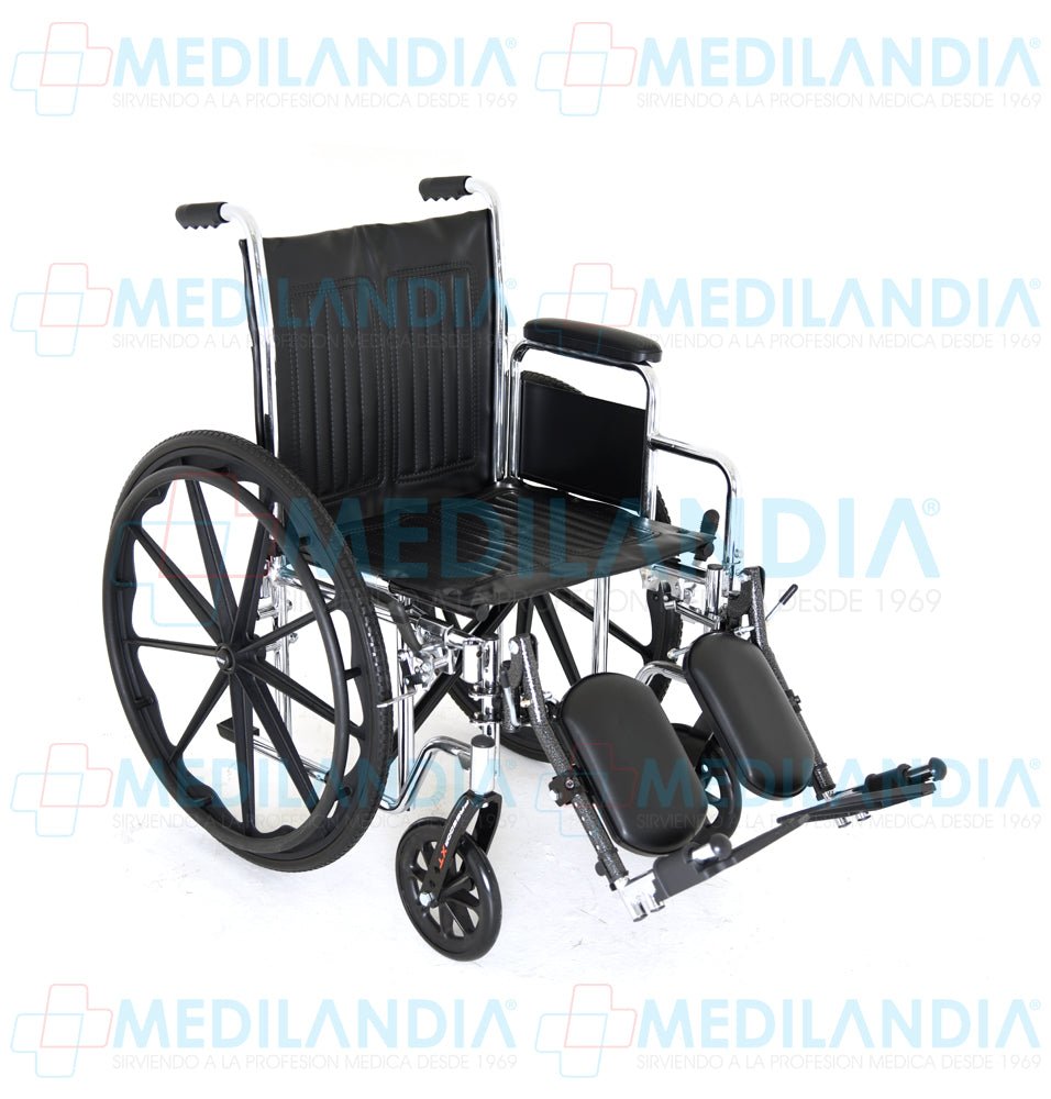 Silla de ruedas cromada de lujo, con elevadas piernas y descansa brazos corto desmontables - Silla de ruedas - XONIT - MEDILANDIA | Tienda de productos médicos