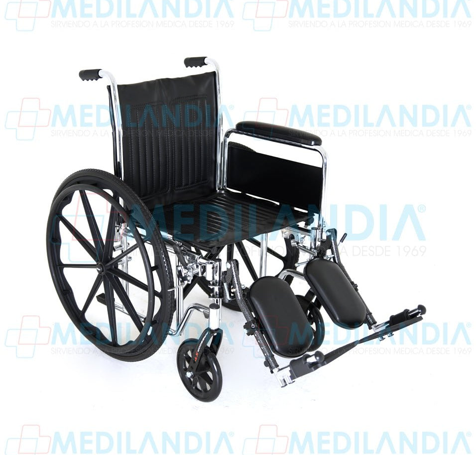 Silla de ruedas cromada de lujo, con elevadas piernas y descansa brazos largo desmontables - Silla de ruedas - XONIT - MEDILANDIA | Tienda de productos médicos