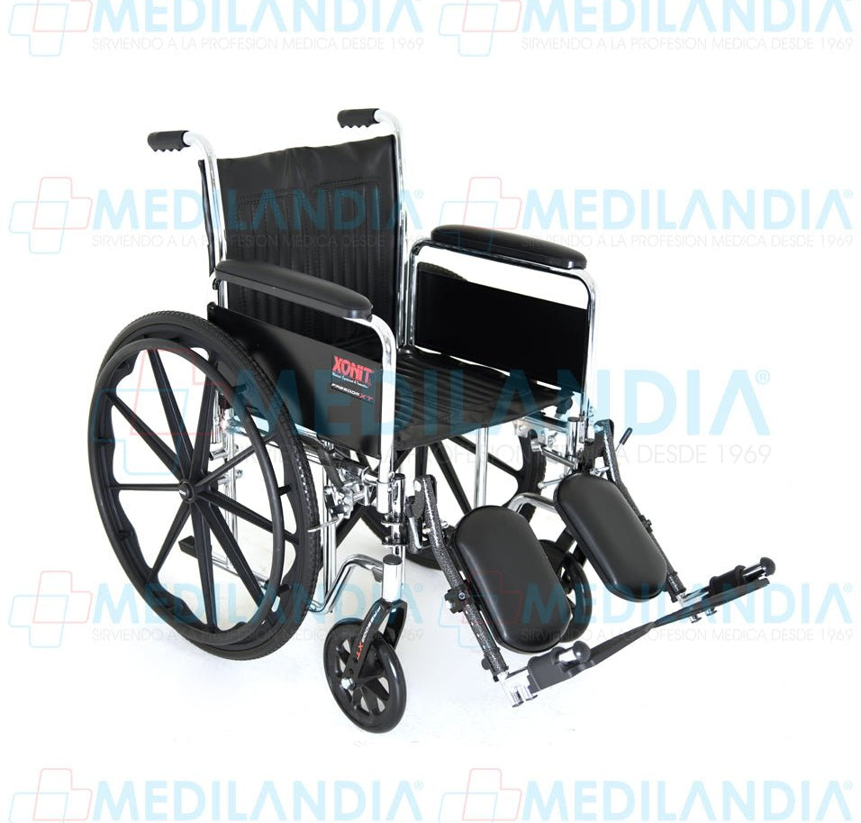 Silla de ruedas cromada de lujo, con elevadas piernas y descansa brazos largo desmontables - Silla de ruedas - XONIT - MEDILANDIA | Tienda de productos médicos