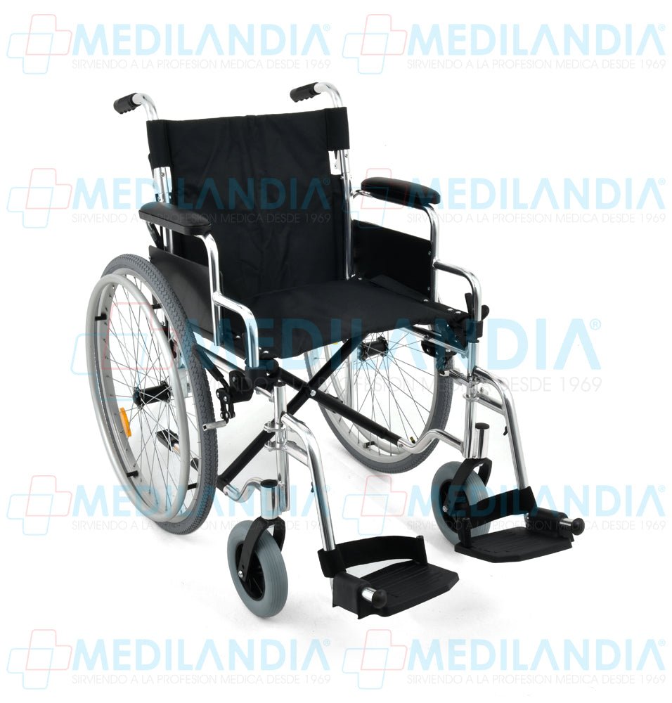 Silla de ruedas de aluminio con asiento de 48.26 cm / 19” con descansa brazos costos abatibles y descansa pies desmontables - Silla de ruedas - EM - MEDILANDIA | Tienda de productos y equipos médicos de calidad en México | Soluciones profesionales para clínicas, hospitales y consultorios.