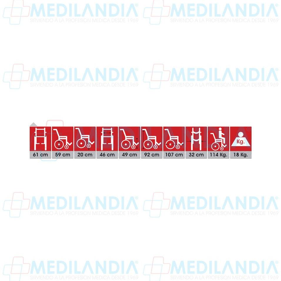 Silla de ruedas esmaltada, con descansa pies desmontables y descansa brazos cortos abatibles - Silla de ruedas - XONIT - MEDILANDIA | Tienda de productos médicos