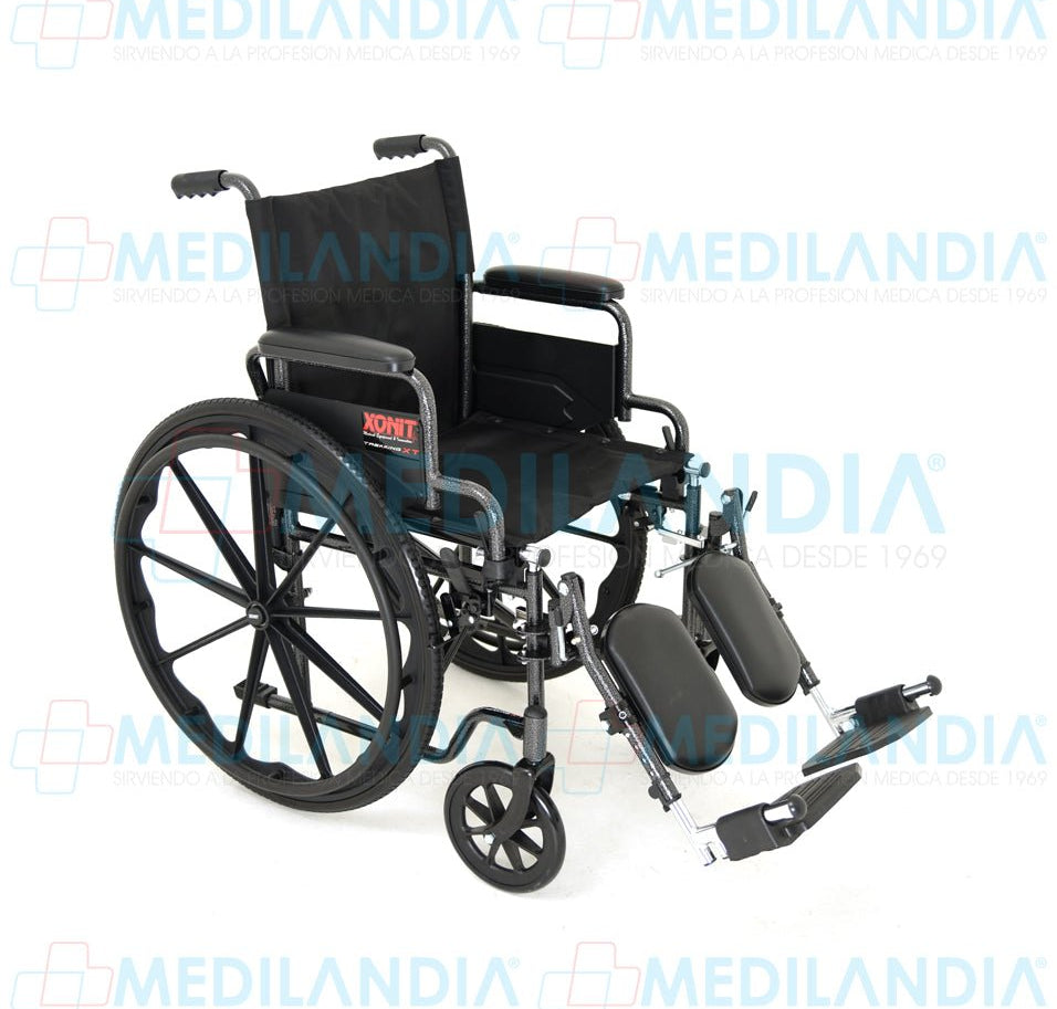 Silla de ruedas esmaltada, con eleva piernas desmontables y descansa brazos cortos abatibles - Silla de ruedas - XONIT - MEDILANDIA | Tienda de productos médicos