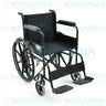 Silla de ruedas esmaltada descansa brazos largo y descansa pies fijos con llanta solida rines de plástico y asiento de 18” - Silla de ruedas - EM - MEDILANDIA | Tienda de productos y equipos médicos de calidad en México | Soluciones profesionales para clínicas, hospitales y consultorios.
