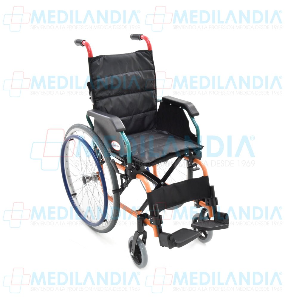 Silla de ruedas infantil de aluminio con descansabrazos y respaldo abatibles - Silla de ruedas - SPEEDY - MEDILANDIA | Tienda de productos médicos