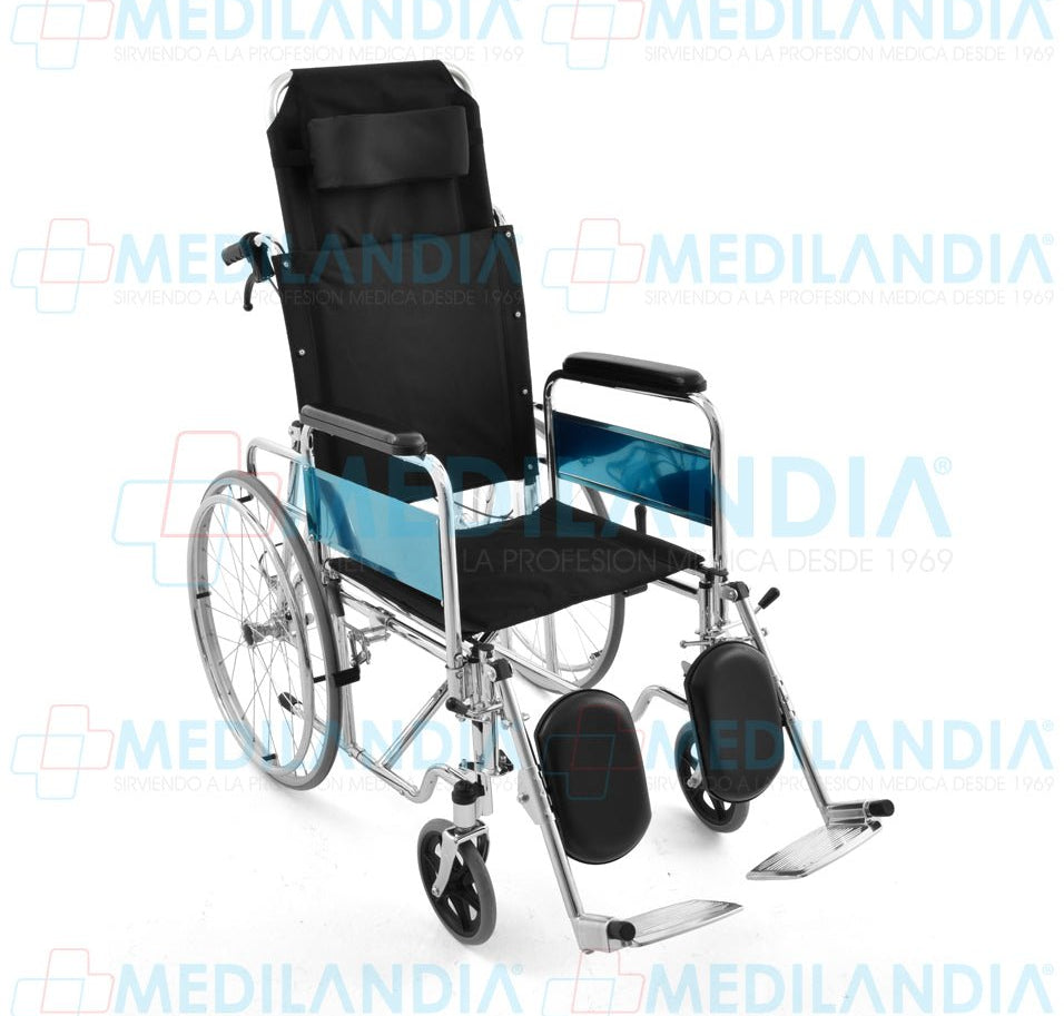 Silla de ruedas reclinable tipo cama con rines de rayos de aluminio - Silla de ruedas - MOBICARE - MEDILANDIA | Tienda de productos y equipos médicos de calidad en México | Soluciones profesionales para clínicas, hospitales y consultorios.
