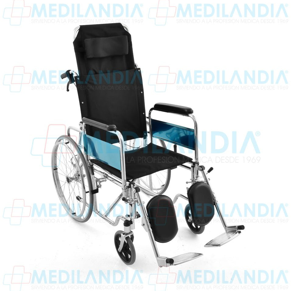 Silla de ruedas reclinable tipo cama con rines de rayos de aluminio - Silla de ruedas - MOBICARE - MEDILANDIA | Tienda de productos y equipos médicos de calidad en México | Soluciones profesionales para clínicas, hospitales y consultorios.