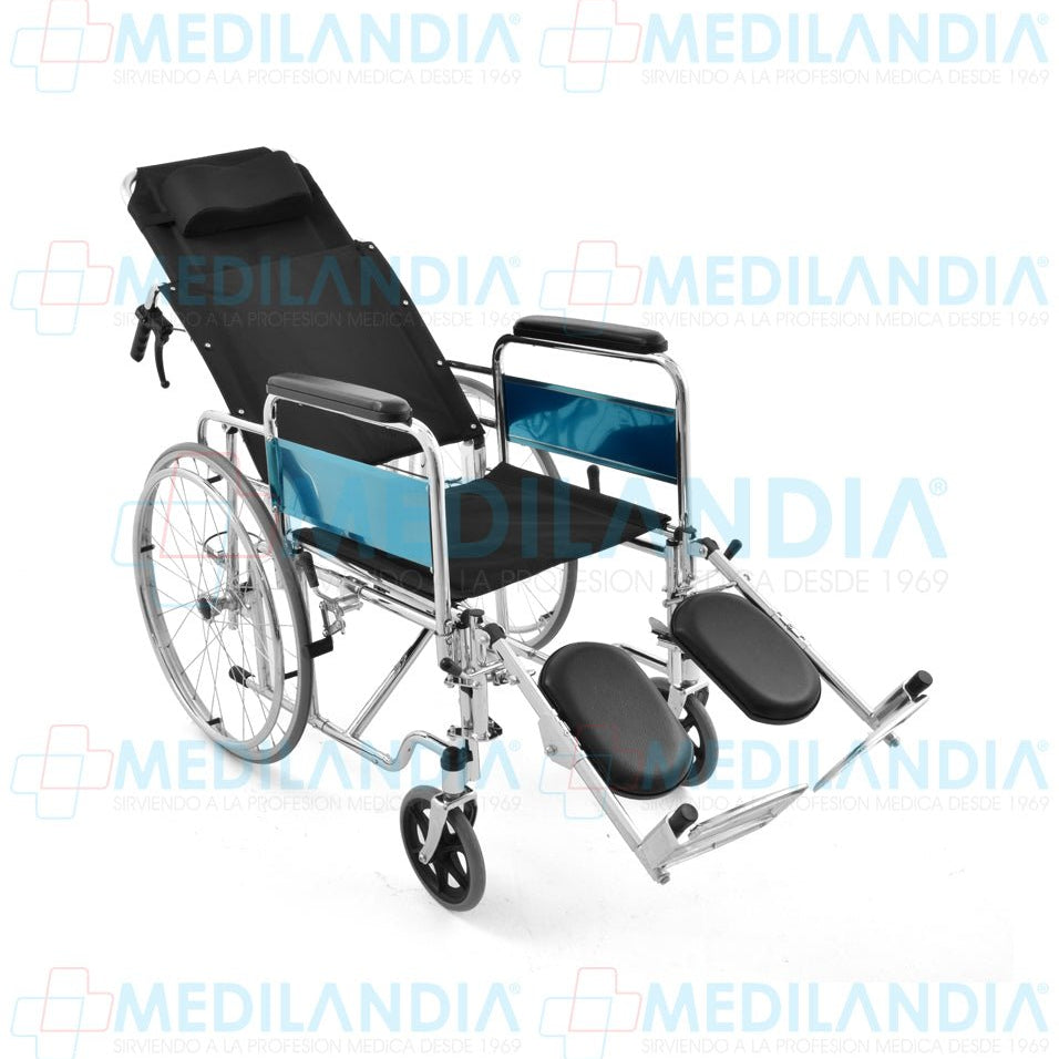 Silla de ruedas reclinable tipo cama con rines de rayos de aluminio - Silla de ruedas - MOBICARE - MEDILANDIA | Tienda de productos y equipos médicos de calidad en México | Soluciones profesionales para clínicas, hospitales y consultorios.