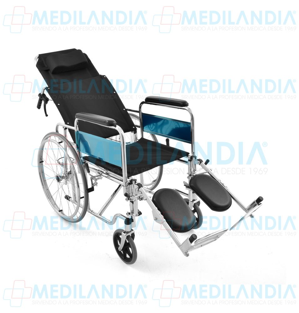 Silla de ruedas reclinable tipo cama con rines de rayos de aluminio - Silla de ruedas - MOBICARE - MEDILANDIA | Tienda de productos y equipos médicos de calidad en México | Soluciones profesionales para clínicas, hospitales y consultorios.