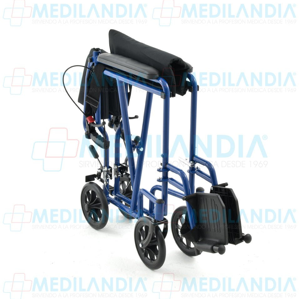 Silla de traslado de aluminio esmaltado con frenos de mano y asiento de 19” - Silla traslado - EM - MEDILANDIA | Tienda de productos y equipos médicos de calidad en México | Soluciones profesionales para clínicas, hospitales y consultorios.