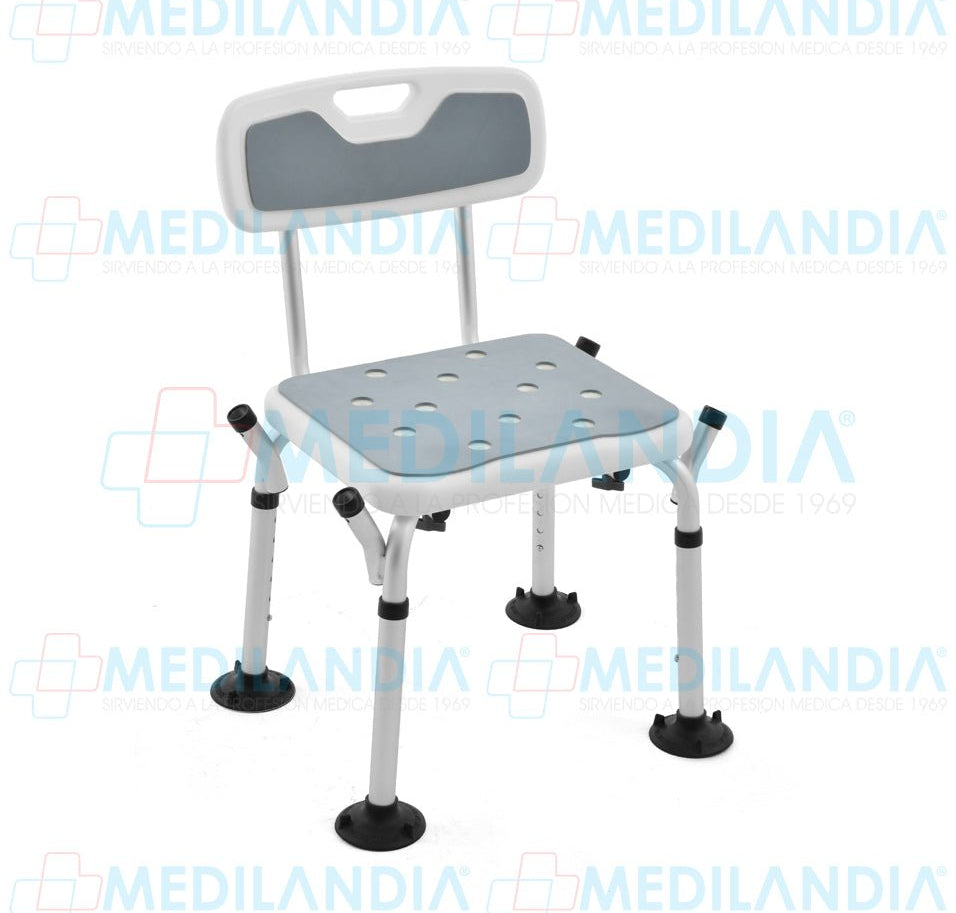 Silla ducha con descansabrazo y respaldo con cubierta suave anti derrapante - Silla para ducha - EM - MEDILANDIA | Tienda de productos y equipos médicos de calidad en México | Soluciones profesionales para clínicas, hospitales y consultorios.