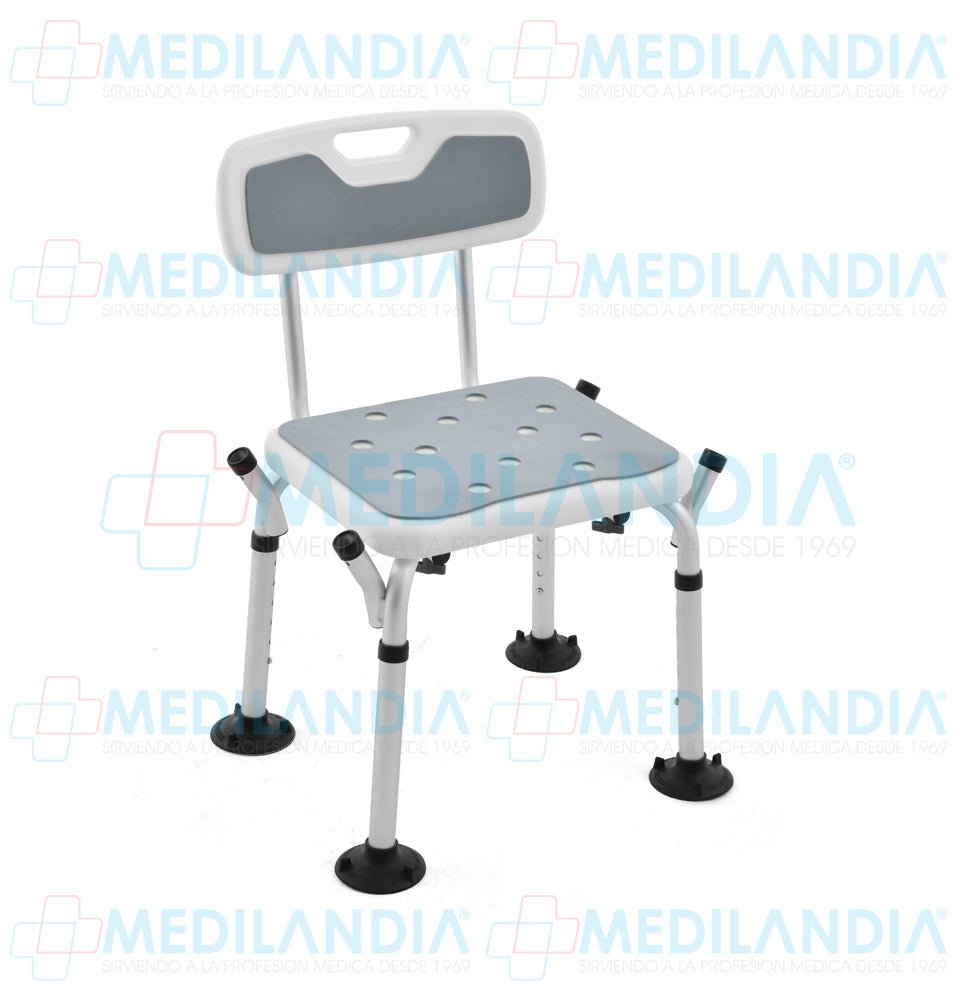 Silla ducha con descansabrazo y respaldo con cubierta suave anti derrapante - Silla para ducha - EM - MEDILANDIA | Tienda de productos y equipos médicos de calidad en México | Soluciones profesionales para clínicas, hospitales y consultorios.