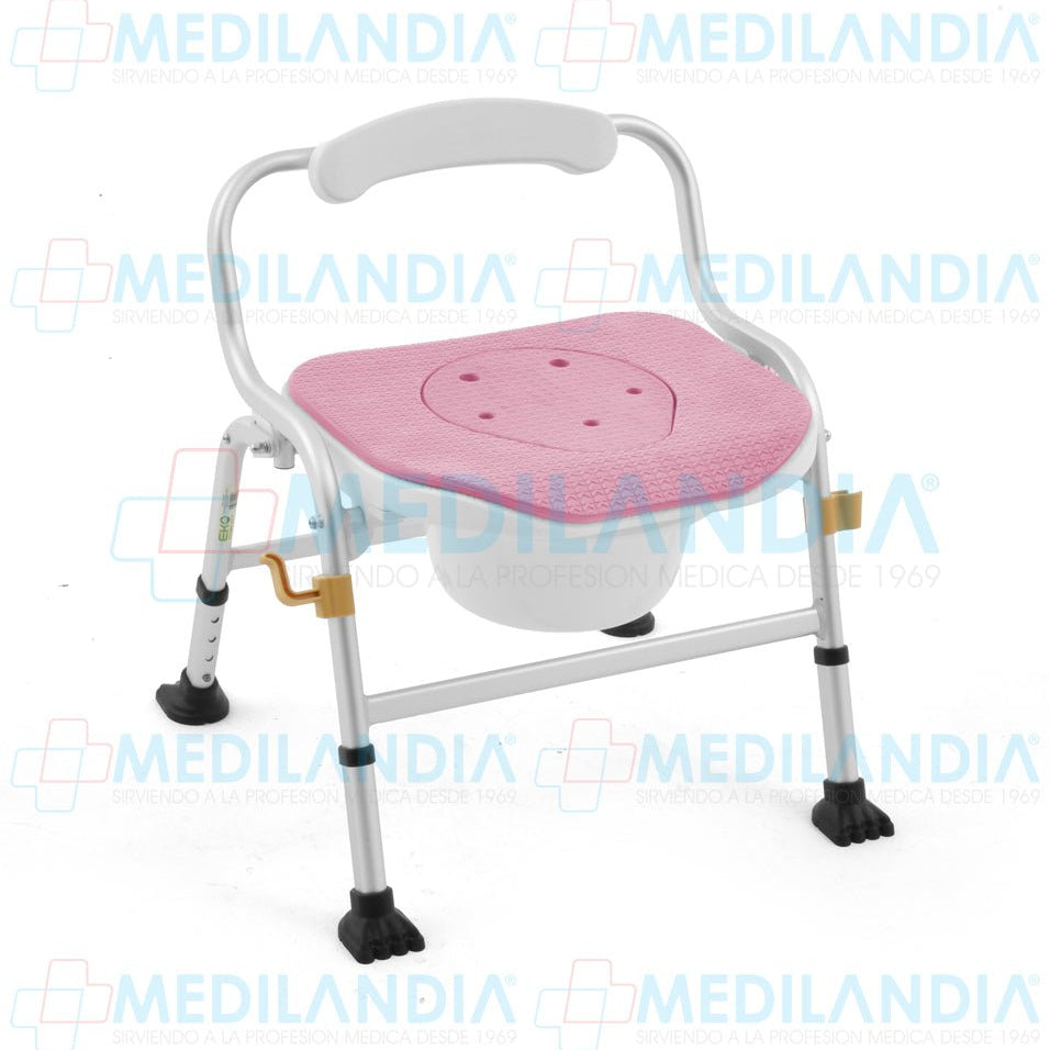 Silla ducha de aluminio con cómodo plegable - Silla para ducha con comodo - EM- MEDILANDIA | Tienda de productos y equipos médicos de calidad en México | Soluciones profesionales para clínicas, hospitales y consultorios.