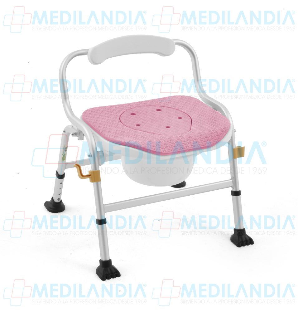 Silla ducha de aluminio con cómodo plegable - Silla para ducha con comodo - EM- MEDILANDIA | Tienda de productos y equipos médicos de calidad en México | Soluciones profesionales para clínicas, hospitales y consultorios.