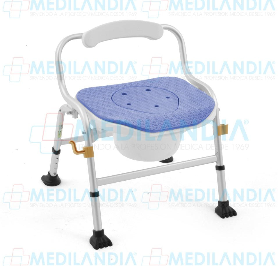 Silla ducha de aluminio con cómodo plegable - Silla para ducha con comodo - EM- MEDILANDIA | Tienda de productos y equipos médicos de calidad en México | Soluciones profesionales para clínicas, hospitales y consultorios.