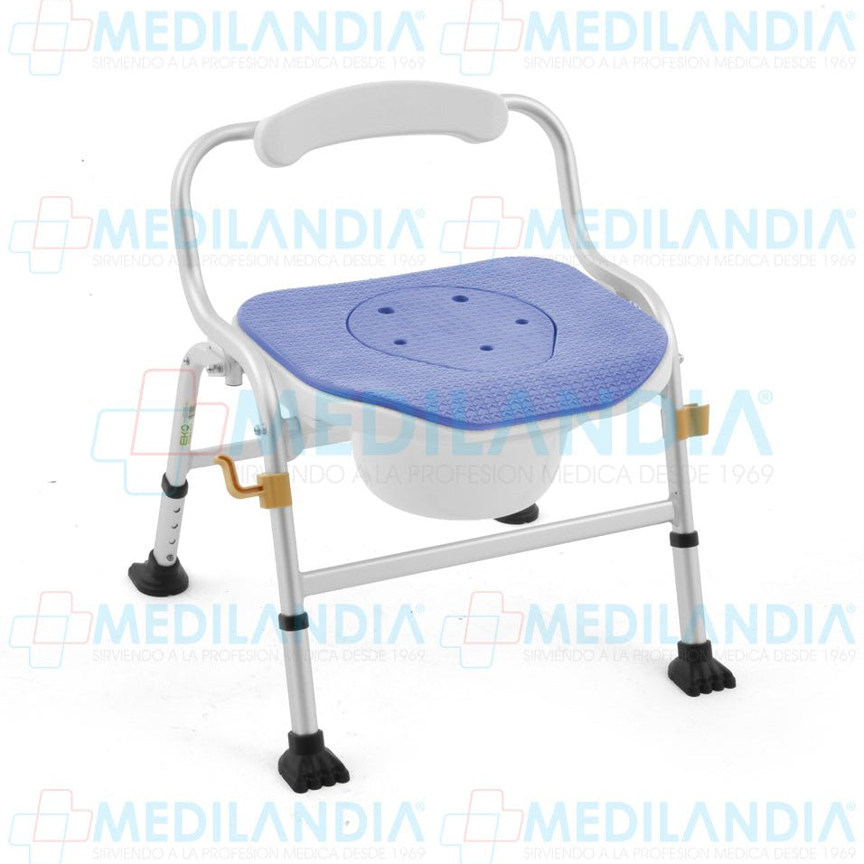 Silla ducha de aluminio con cómodo plegable - Silla para ducha con comodo - EM- MEDILANDIA | Tienda de productos y equipos médicos de calidad en México | Soluciones profesionales para clínicas, hospitales y consultorios.