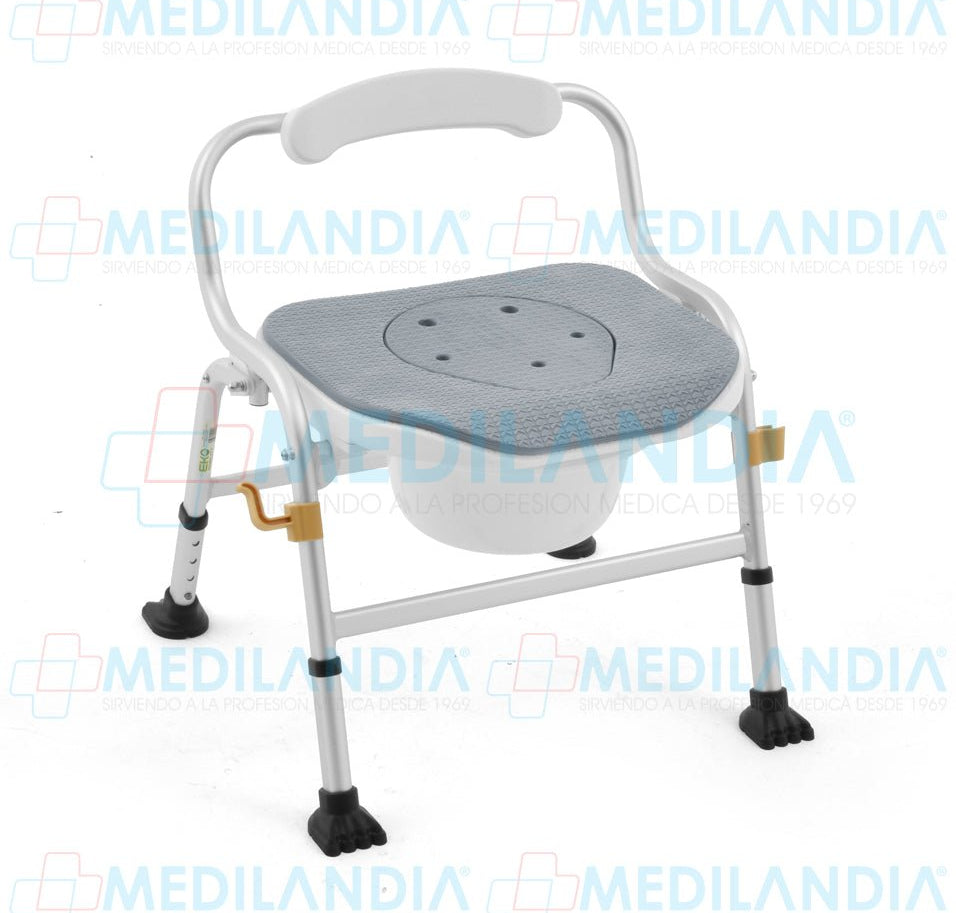 Silla ducha de aluminio con cómodo plegable - Silla para ducha con comodo - EM- MEDILANDIA | Tienda de productos y equipos médicos de calidad en México | Soluciones profesionales para clínicas, hospitales y consultorios.