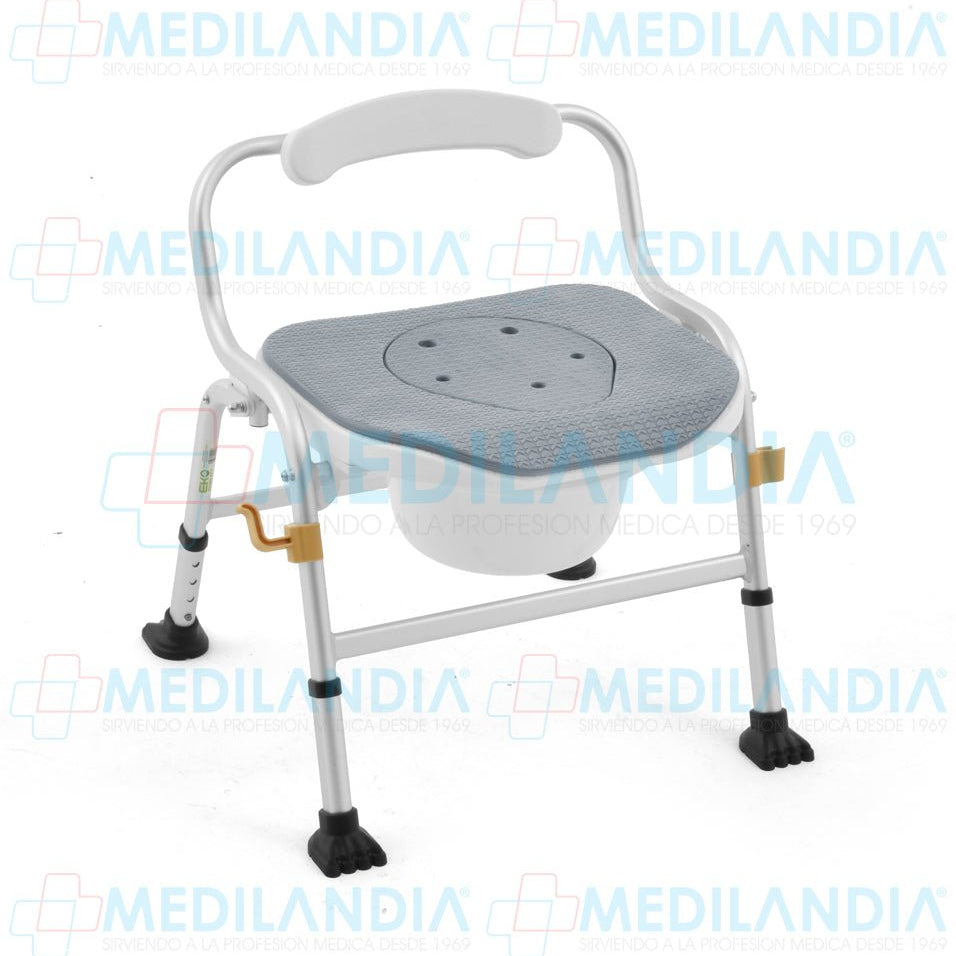 Silla ducha de aluminio con cómodo plegable - Silla para ducha con comodo - EM- MEDILANDIA | Tienda de productos y equipos médicos de calidad en México | Soluciones profesionales para clínicas, hospitales y consultorios.