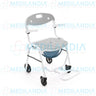 Silla ducha de aluminio con cómodo ruedas y descansa pies - Silla para ducha con comodo - EM - MEDILANDIA | Tienda de productos y equipos médicos de calidad en México | Soluciones profesionales para clínicas, hospitales y consultorios.