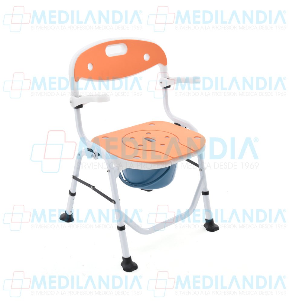 Silla ducha de aluminio con cómodo - Silla para ducha con comodo - EM - MEDILANDIA | Tienda de productos y equipos médicos de calidad en México | Soluciones profesionales para clínicas, hospitales y consultorios.