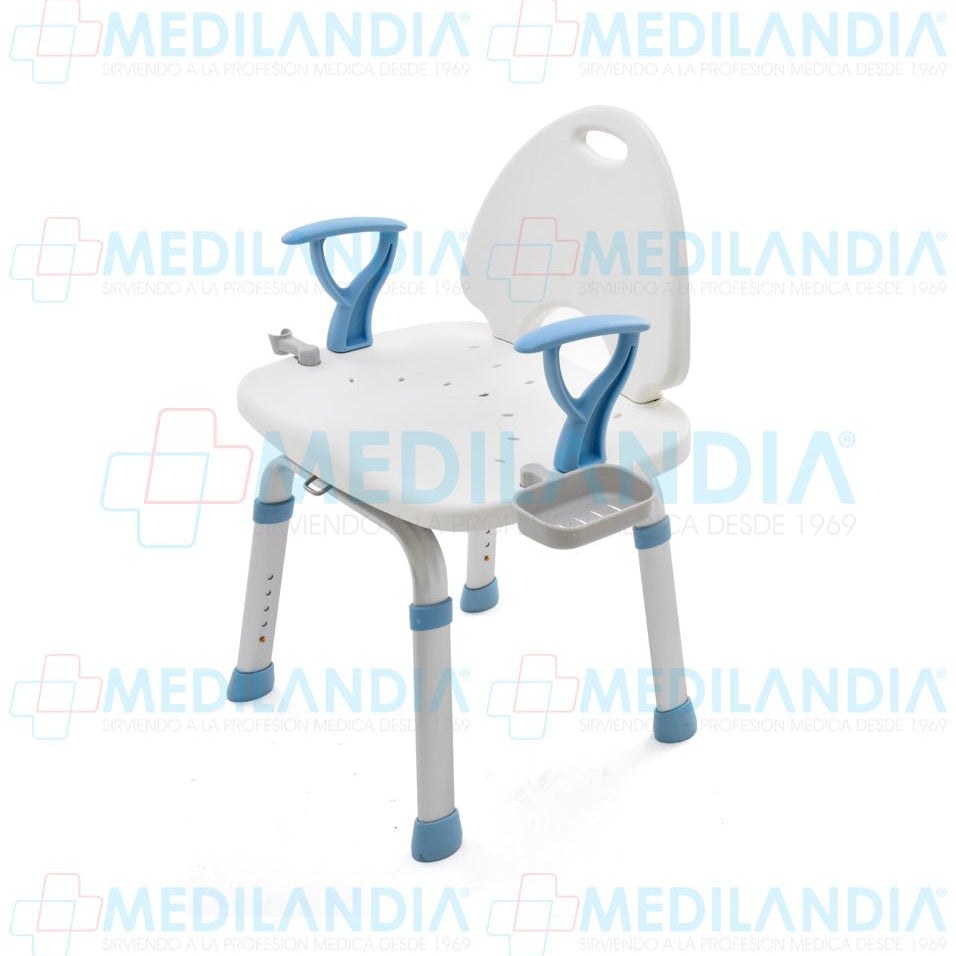 Silla ducha de aluminio rotatoria con descansabrazo - Silla para ducha - EM - MEDILANDIA | Tienda de productos y equipos médicos de calidad en México | Soluciones profesionales para clínicas, hospitales y consultorios.