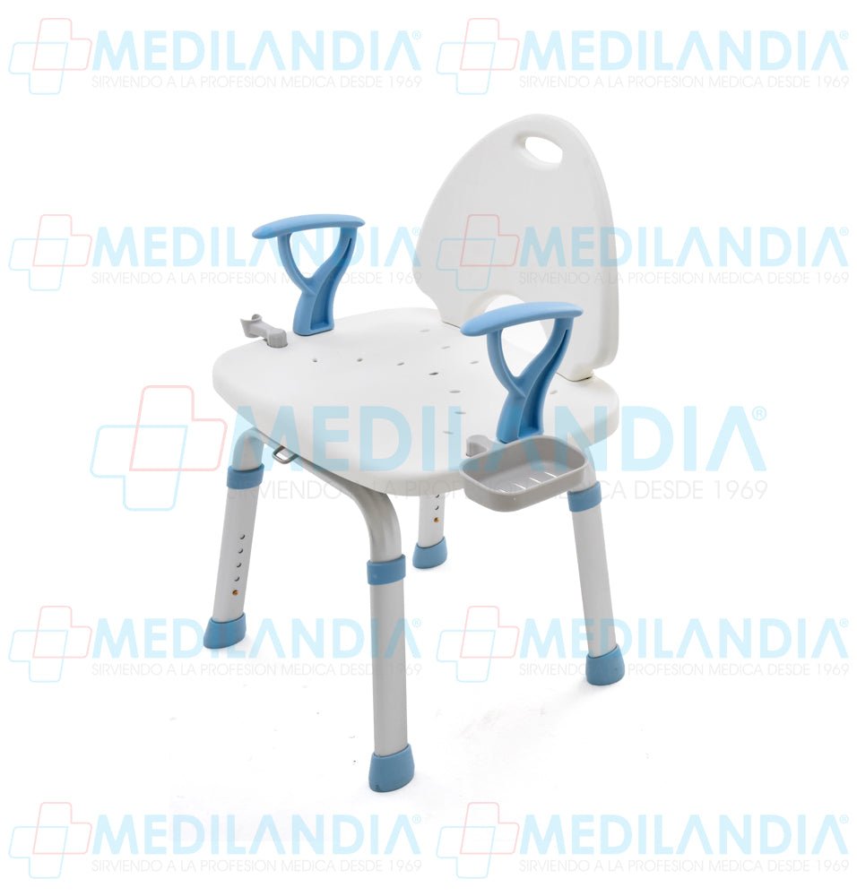 Silla ducha de aluminio rotatoria con descansabrazo - Silla para ducha - EM - MEDILANDIA | Tienda de productos y equipos médicos de calidad en México | Soluciones profesionales para clínicas, hospitales y consultorios.