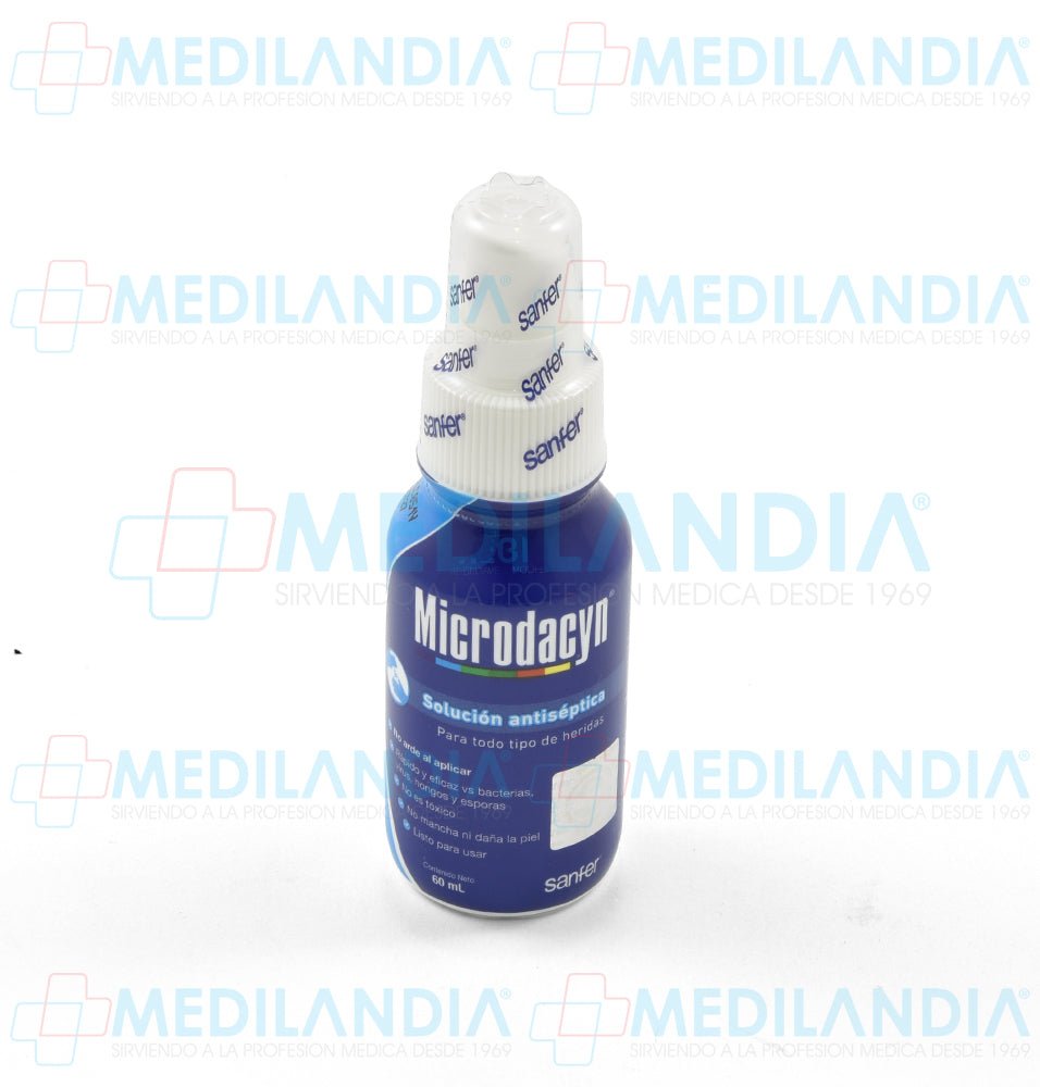 Solución antiséptica en spray - Solución antiséptica - MICRODACYN- MEDILANDIA | Tienda de productos y equipos médicos de calidad en México | Soluciones profesionales para clínicas, hospitales y consultorios.