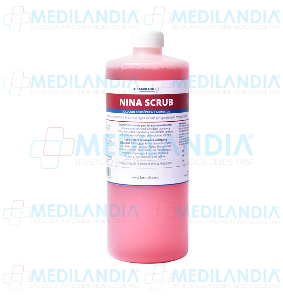 Solución antiséptica y germicida Nina Scrub - Gel anti bacterial - ALTAMIRANO - MEDILANDIA | Tienda de productos y equipos médicos de calidad en México | Soluciones profesionales para clínicas, hospitales y consultorios.