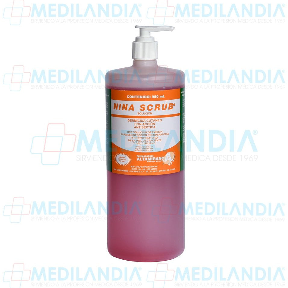 Solución antiséptica y germicida Nina Scrub - Gel anti bacterial - ALTAMIRANO - MEDILANDIA | Tienda de productos y equipos médicos de calidad en México | Soluciones profesionales para clínicas, hospitales y consultorios.