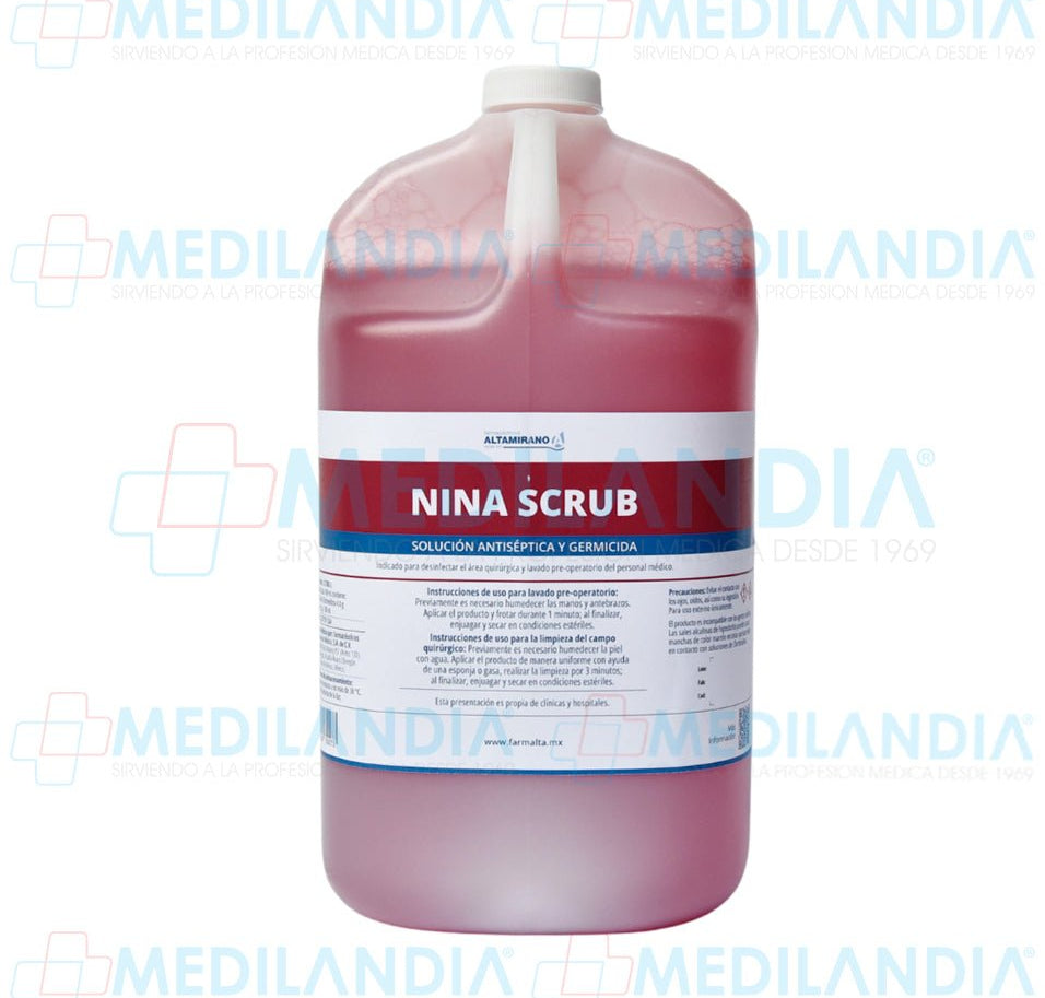 Solución antiséptica y germicida Nina Scrub - Gel anti bacterial - ALTAMIRANO - MEDILANDIA | Tienda de productos y equipos médicos de calidad en México | Soluciones profesionales para clínicas, hospitales y consultorios.