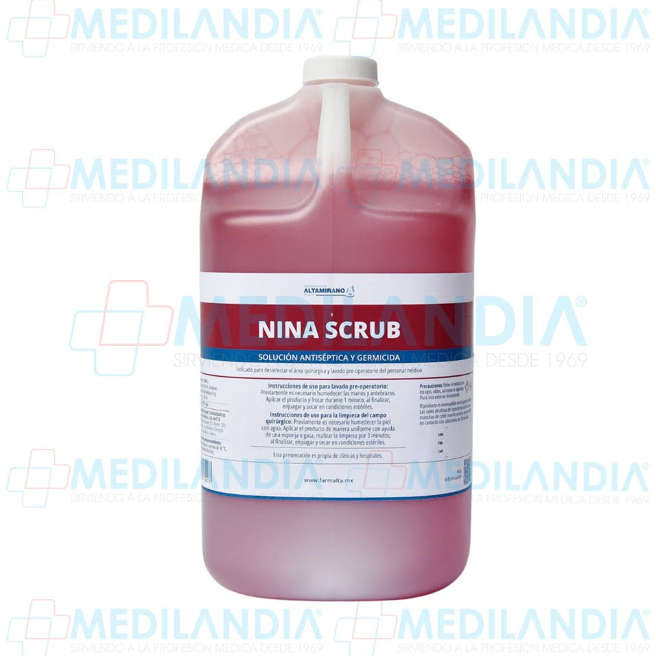 Solución antiséptica y germicida Nina Scrub - Gel anti bacterial - ALTAMIRANO - MEDILANDIA | Tienda de productos y equipos médicos de calidad en México | Soluciones profesionales para clínicas, hospitales y consultorios.