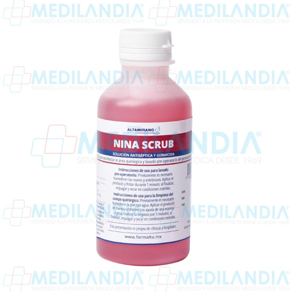 Solución antiséptica y germicida Nina Scrub - Gel anti bacterial - ALTAMIRANO - MEDILANDIA | Tienda de productos y equipos médicos de calidad en México | Soluciones profesionales para clínicas, hospitales y consultorios.